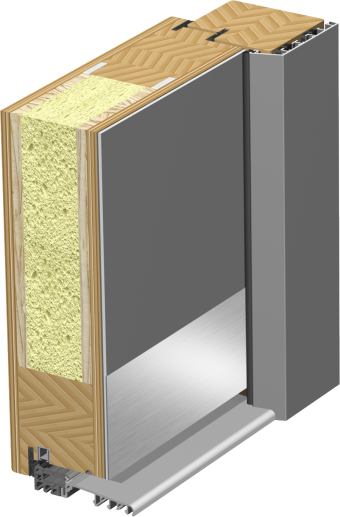Schnitt Niedrugenergie Holz-Aluminium
