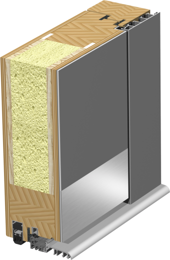 Schnitt Passiv Haustüren flächenbündig Holz-Aluminium