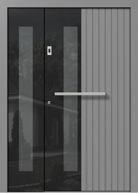 Holz-Alu Haustüren Vetro mit Seitenteil