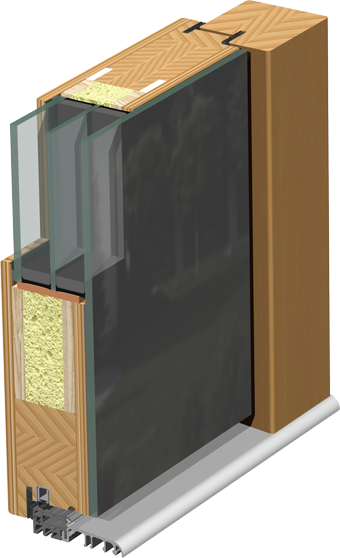 Haustürschnitt Vetro - Holz